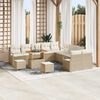 vidaXL Ensemble de canap&eacute; de jardin avec coussin 13 pcs Beige et cr&egrave;me