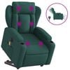 vidaXL Fauteuil inclinable de massage &eacute;lectrique Vert fonc&eacute; Tissu