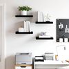 vidaXL &Eacute;tag&egrave;re murale flottante 4 pcs Noir brillant 40x23x3,8 cm MDF