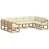 vidaXL Ensemble de canap&eacute;s d'ext&eacute;rieur 9 pc Blanc et cr&egrave;me