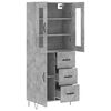 vidaXL Buffet haut Gris b&eacute;ton 69,5x34x180 cm Bois d'ing&eacute;nierie