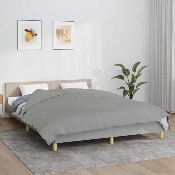 vidaXL Couverture lest&eacute;e Gris 200x220 cm 9 kg Tissu