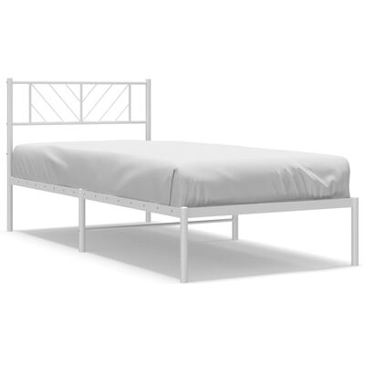 vidaXL Cadre de lit métal sans matelas et tête de lit blanc 100x190 cm