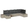 vidaXL Ensemble de canap&eacute; de jardin 7 pc Gris clair polyrotin