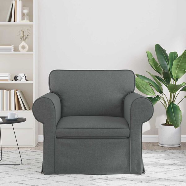 vidaXL Canap&eacute; 60cm Gris fonc&eacute; M&eacute;tал