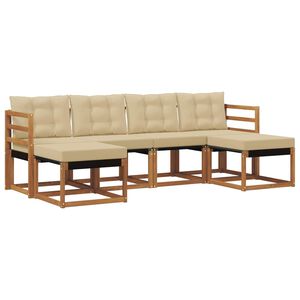 vidaXL Ensemble de canap&eacute;s d'ext&eacute;rieur 6 pc Naturel et Beige