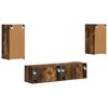 vidaXL Ensemble meuble TV 4 pcs Ch&ecirc;ne fum&eacute; Bois d'ing&eacute;nierie