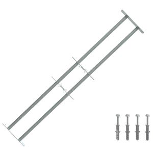 vidaXL Grille de s&eacute;curit&eacute; pour fen&ecirc;tres avec 2 barres transversales