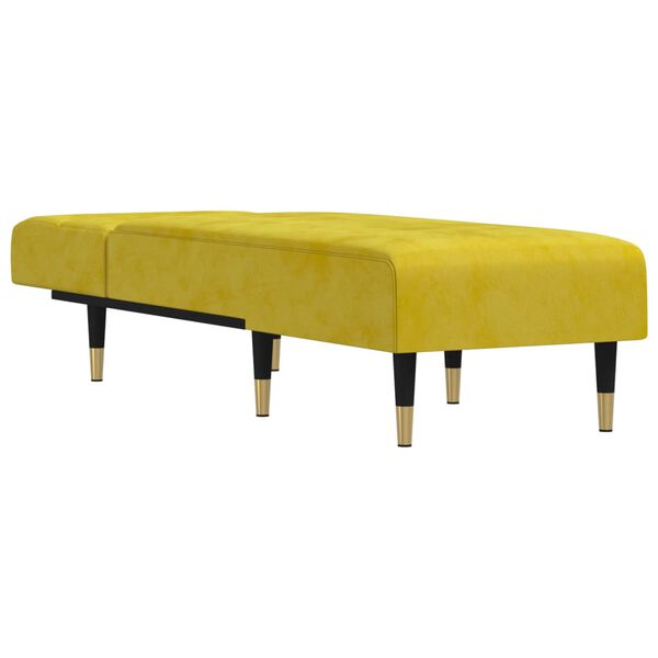 vidaXL Chaise longue jaune velours