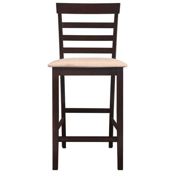 Set table et 4 chaises de bar en bois coloris marron