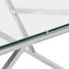 vidaXL Table basse argent&eacute; acier inoxydable et verre tremp&eacute;