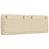 vidaXL Coussin de t&ecirc;te de lit cr&egrave;me 120 cm tissu
