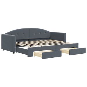 vidaXL Lit de jour avec gigogne et tiroirs sans matelas 80x200 cm