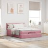 VidaXL Cadre de lit ottoman avec matelas rose 140x200 cm velours