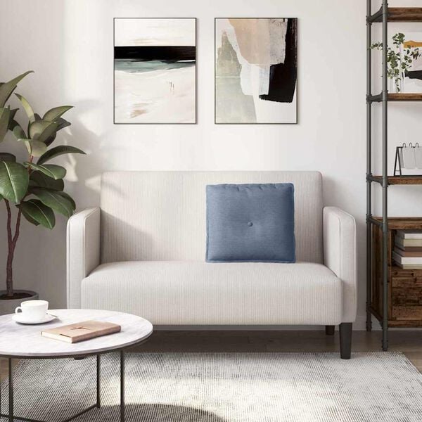 vidaXL Coussin de Dos Bleu 50 x 45 cm Tissu en velours c&ocirc;tel&eacute;