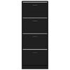 vidaXL Armoire &agrave; chaussures Noir 59x17x150 cm Bois d'ing&eacute;nierie