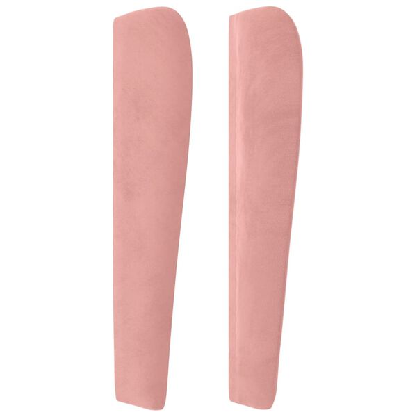 vidaXL T&ecirc;te de lit avec oreilles Rose 147x23x118/128 cm Velours