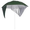 vidaXL Parasol de plage avec parois lat&eacute;rales vert 215 cm