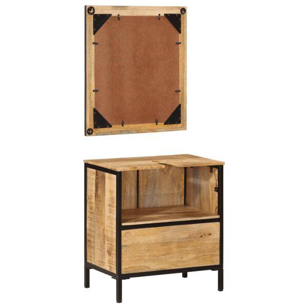 vidaXL Ensemble de meubles salle de bain 2 pcs fer et bois de manguier