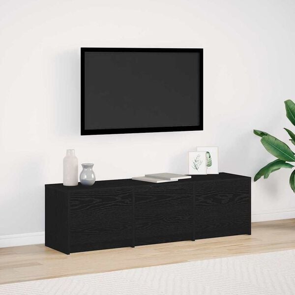 vidaXL Armoire TV avec LEDs avec tiroir Chêne noir 140 x 34 x 40 cm