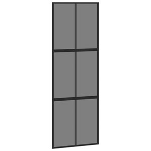 vidaXL Porte coulissante noir 76x205 cm verre tremp&eacute; aluminium