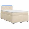 vidaXL Lit de box spring avec matelas et LED Cr&egrave;me 120 x 200 cm Tissu