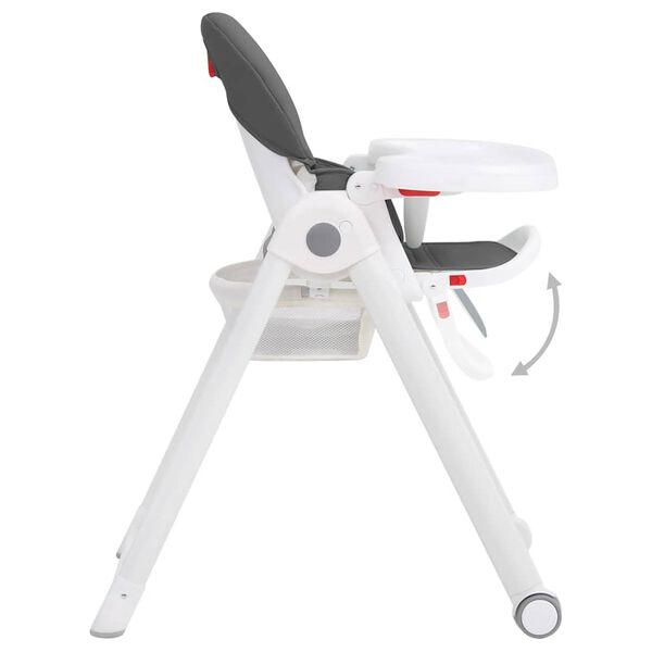 vidaXL Chaise haute b&eacute;b&eacute; Gris fonc&eacute; Aluminium