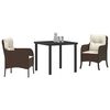 vidaXL Ensemble de salle &agrave; manger pour jardin 3 pcs Marron polyrotin