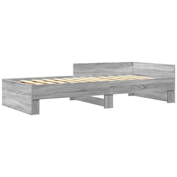 vidaXL Cadre de lit sans matelas sonoma gris 100x200 cm