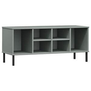 vidaXL &Eacute;tag&egrave;re &agrave; chaussures pieds en m&eacute;tal Gris 106x35x45 cm Bois OSLO