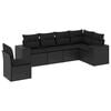 vidaXL Salon de jardin 6 pcs avec coussins noir r&eacute;sine tress&eacute;e