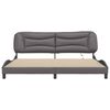 vidaXL Cadre de lit avec LED sans matelas Hvar gris 200x200 cm