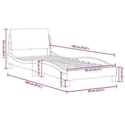 vidaXL Cadre de lit sans matelas vert foncé 90x190 cm velours