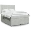 vidaXL Sommier &agrave; lattes de lit et matelas Gris clair 140x200cm Velours