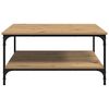 vidaXL Table basse ch&ecirc;ne artisanal 80 x 80 x 40 cm Bois d'ing&eacute;nierie