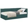 vidaXL Cadre de lit d'angle avec matelas 2 pi&egrave;ces Vert Velours