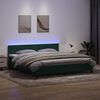vidaXL Sommier à lattes de lit et matelas et LED vert foncé 200x210cm velours
