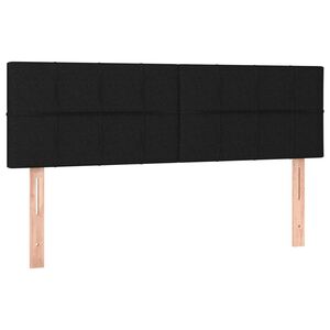 vidaXL T&ecirc;tes de lit Noir 144 x 5 x 78/88 cm Tissu
