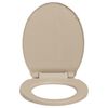 vidaXL Siège de toilette à fermeture en douceur Beige Ovale