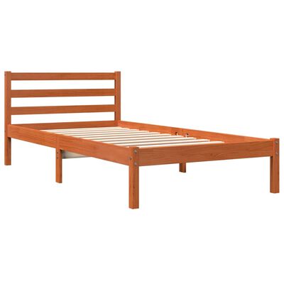 vidaXL Cadre de lit cire marron 75x190 cm bois de pin massif