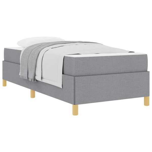 vidaXL Cadre de lit avec matelas Gris clair 80 x 200 cm tissu
