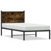 vidaXL Cadre de lit en m&eacute;tal sans matelas ch&ecirc;ne fum&eacute; 90x200 cm