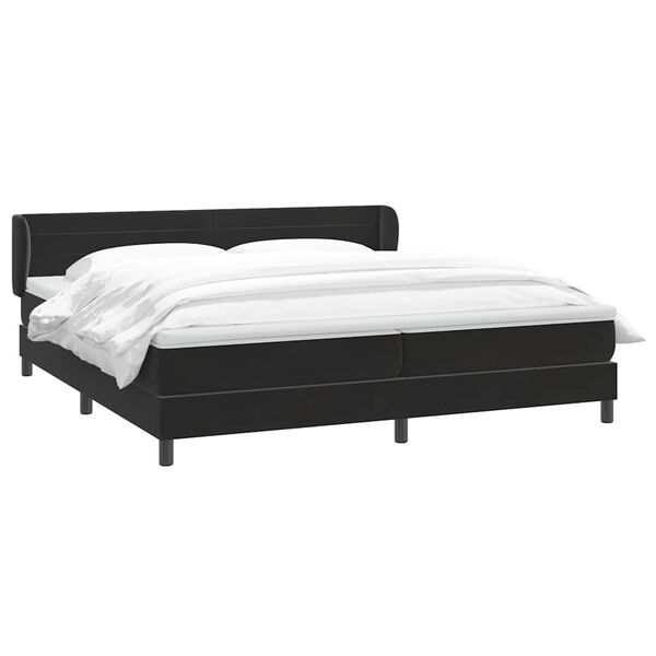 vidaXL Sommier &agrave; lattes de lit avec matelas noir 200x210 cm Velours
