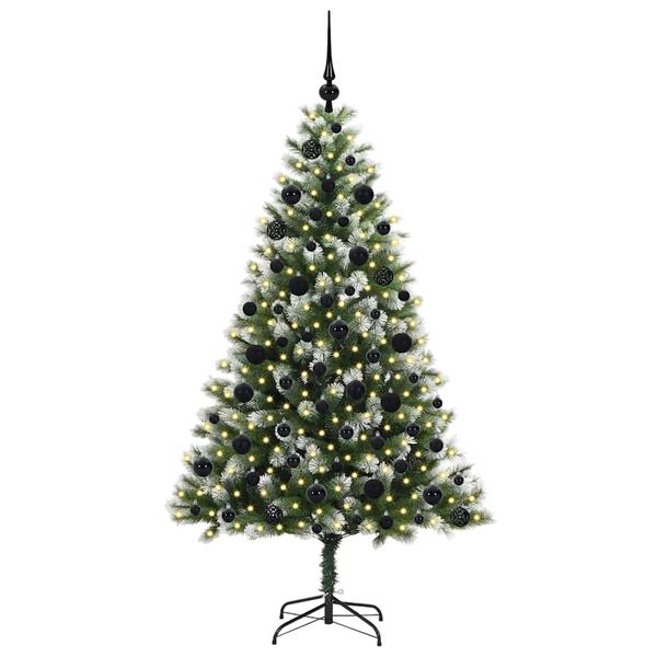 vidaXL Sapin de No&euml;l artificiel &agrave; charni&egrave;re avec neige en flocons