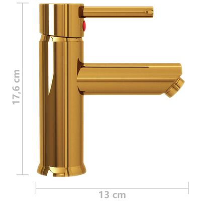 vidaXL Robinet de lavabo de salle de bain Doré 130x176 mm