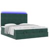 vidaXL Cadre de lit ottoman avec matelas vert foncé 160x200 cm velours