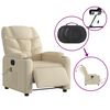 vidaXL Fauteuil inclinable de massage &eacute;lectrique cr&egrave;me tissu
