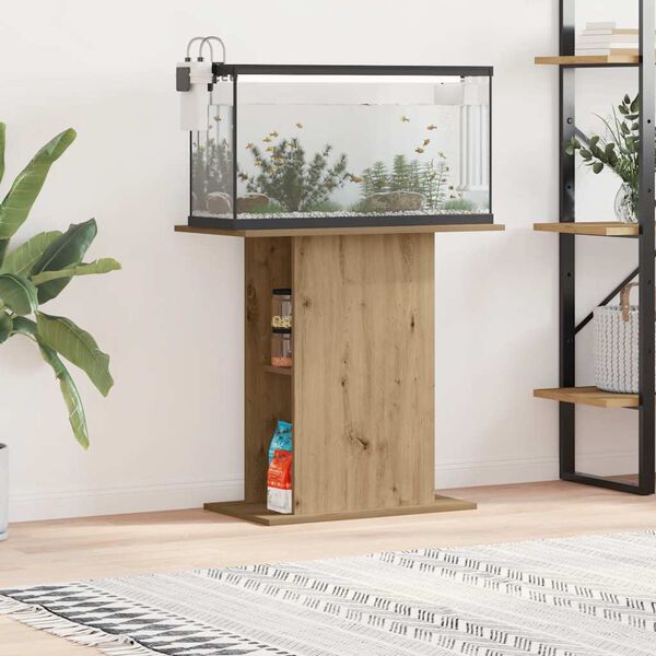 vidaXL Support d'aquarium Ch&ecirc;ne artisanal 36x75x72,5 cm Bois d'ing&eacute;nierie