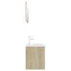vidaXL Ensemble de meubles de bain Blanc et ch&ecirc;ne sonoma Agglom&eacute;r&eacute;