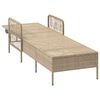 vidaXL Chaise longue avec coussin Beige 157 x 55 x 92cm polyrotin